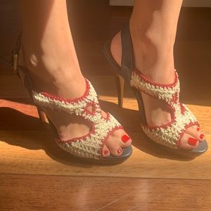 NWOT Charles David | Crochet Weaved Platform Heel